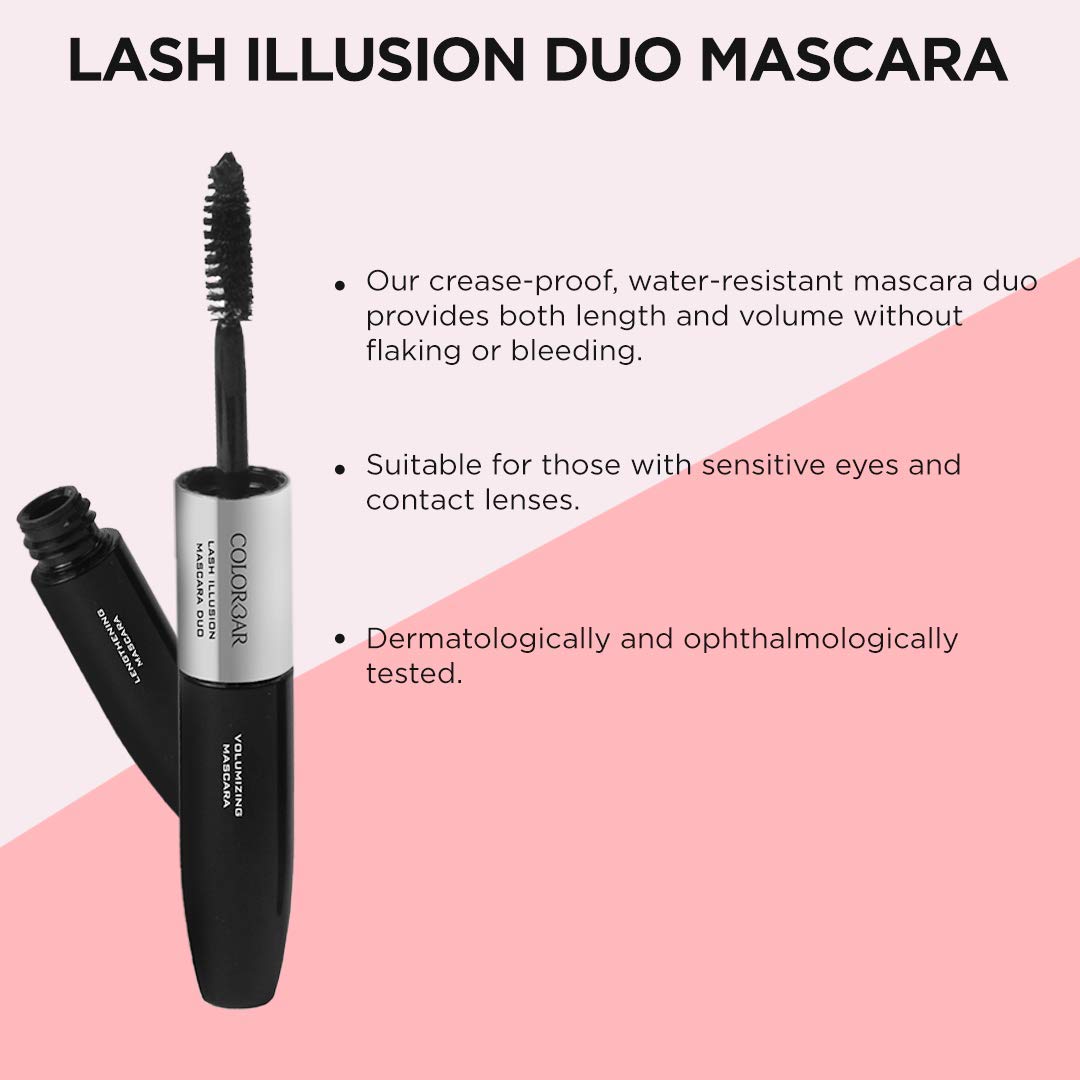 Colorbar Ultimate Eye Liner, Black, 1ml And Colorbar Duo Mascara, Carbon Black, 4ml
