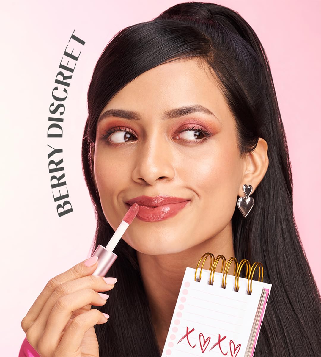 House Of Makeup Non-sticky gloss | High-shine lip gloss for pigmented lips | Lip gloss with hyaluronic acid | Zero stickiness (Berry Discreet)