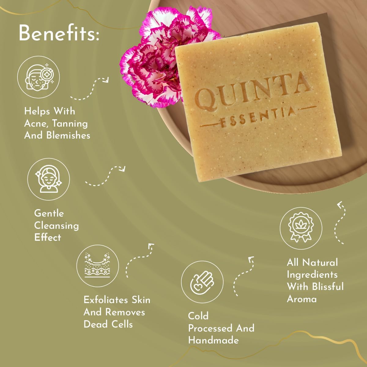 Quinta Essentia Organic Natural Cold Processed Bathing Soap with Cinnamon Orange for Brightening, Glowing & Nourishing Skin, Remove Dead Skin & Tanning 100gms (Pack of 2)