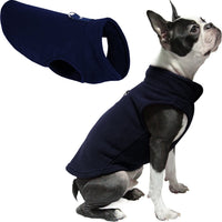 Gooby Fleece Vest Dog Sweater - Navy, Small - Warm Pullover Fleece Dog Jacket with O-Ring Leash - Winter Small Dog Sweater Coat - Cold Weather Dog Clothes for Small Dogs Boy or Girl Small (Around 6-lb)