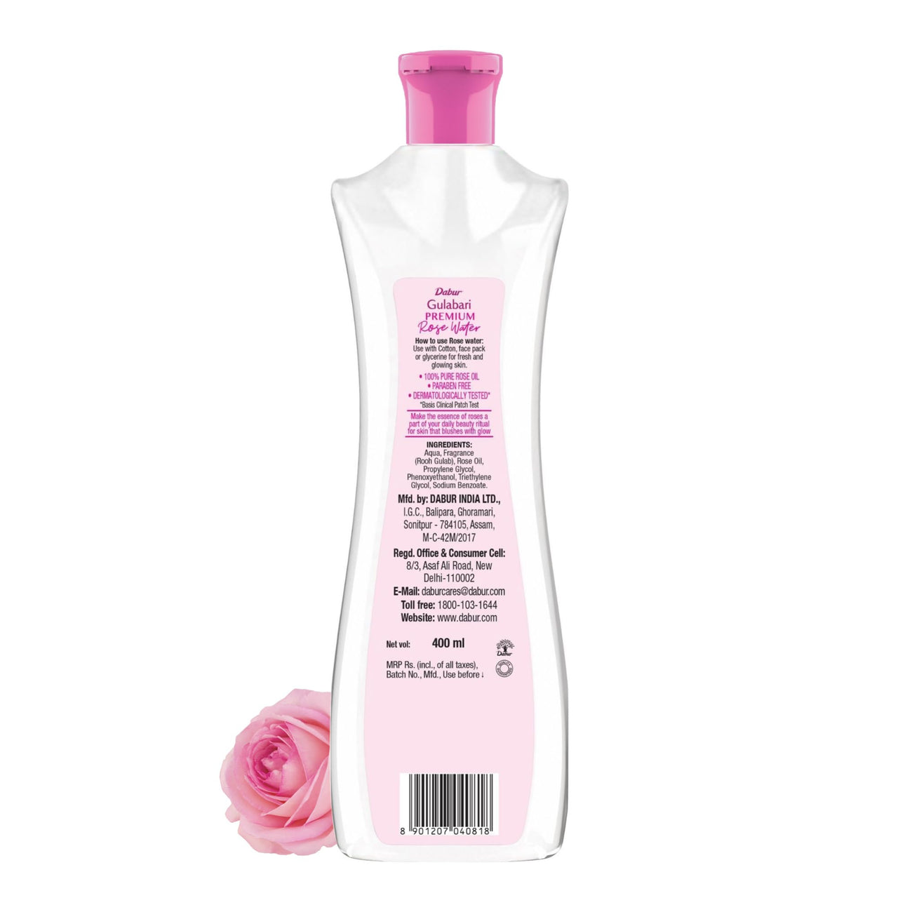 Dabur Gulabari Premium Rose Water - 400ml (Pack of 3) | With No Paraben | Cleanses, Hydrates & Moisturises Skin | Balances & Restores Skin's  pH Levels | For All Skin Types
