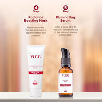VLCC Bridal Glow Facial Kit - 49g, With Hyaluronic Acid, Niacinamide & Vitamin C. At home facial with 3 Illuminator Strobe Creams - Gold, Lilac, Rose.