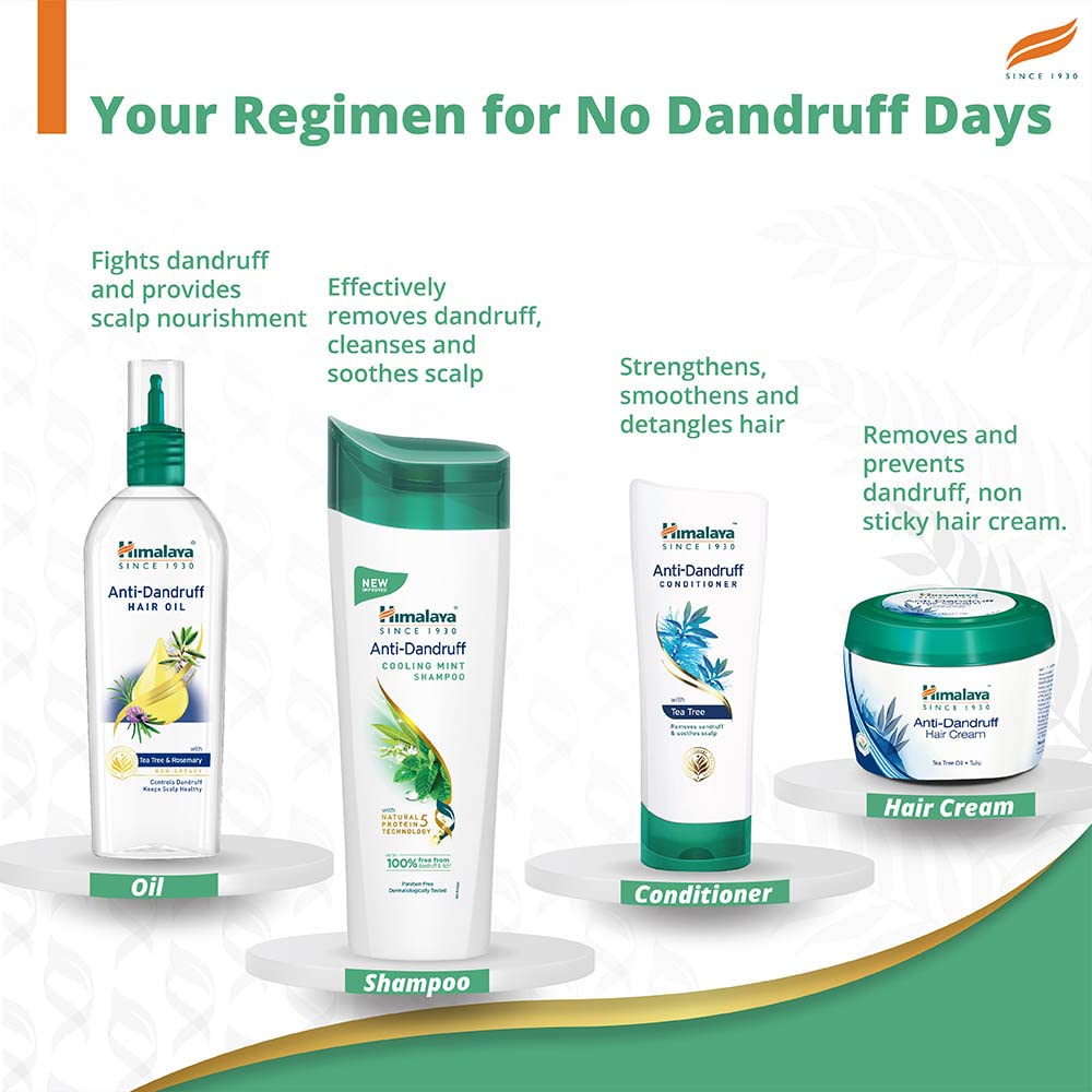 Himalaya Anti-Dandruff Cooling Mint Shampoo | Fights Dandruff | Soothes Scalp & Revives Hair | Enriched with Tea Tree Oil & Mint | For Women & Men | 200ml
