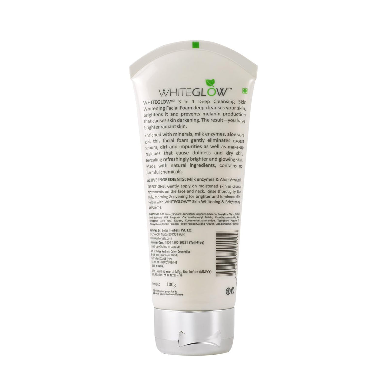 Lotus Herbals 3 in 1 Deep Cleansing Facial Foam | Face Wash for Women & Men | Blocks Melanin Production | Acne-Control & Oil-Control | Fades Dark Spots | Suitable For Oily, Combination, Normal & Dry Skin | 100g