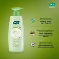 Joy Relaxing Green Tea Body Serum Lotion | Refreshing & Hydrating With Bergamot & Chamomile Essential Oil | Quick Absorbing & Skin Glowing | Body Serum Lotion for All Skin Types | 300 ml