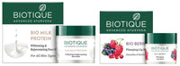 Biotique Bio Berry Plumping Lip Balm Smoothes & Swells Lips, 12G & Biotique Bio Milk Protein Whitening & Rejuvenating Face Pack For All Skin Types, 50G