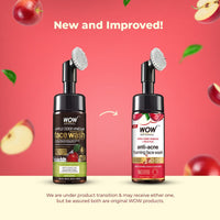 WOW Skin Science Apple Cider Vinegar Foaming Face Wash - No Parabens, Sulphate & Silicones (with built-in brush)