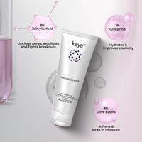Kaya Acne Care Purifying Cleanser Salicylic Acid Face Wash Reduces Acne & Pimples for Pimple Prone Skin Face Wash for Oily Skin, 100ml