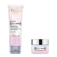 L’Oréal Paris Glycolic Bright Daily Foaming Facial Cleanser, Daily Glowing Facial Cleanser 100ml + L'Oreal Paris Glycolic Bright Glowing Day Cream Reveals Glowing skin, 15ml (2 ITEM IN SET)