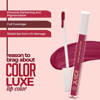 Juice Matte Luxe Lipstick - Vitamin E Enriched, Smudge-Free with Bio Retinol, Moisturizing Lock Technology, SPF 15, Long-Lasting Pack of 2 (Cherry Pop - M07 & Plum Tart - M14)