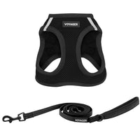 Voyager Step-in Air Dog Harness - All Weather Mesh Step in Vest Harness for Small and Medium Dogs by Best Pet Supplies - Black, L Harness Leash Bundle (Black/Black Trim) L (Chest: 18 - 20.5
