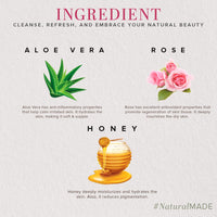 Khadi Natural Aloe Vera Face Wash with Scrub & Rose & Honey Body Wash | For Younger-Looking Skin |Improves Complexion| Paraben & SLS Free | 210 ml each