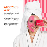 Foxtale Cherry-Collagen Whipped Clay Mask | Vegan Collagen + Glycolic Acid + PHA + Cherry Beads | Hydrates, Plumps & Firms Skin | Detoxifies Pores, Brightens & Smooths Dull, Uneven Skin | 75g