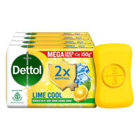 Dettol Lime Cool Bathing Soap Bar with 2x Menthol (600g)- Pack of 4