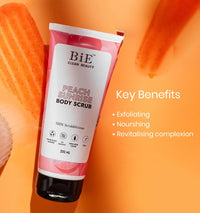 BiE Peach Sunrise Body Scrub | Gentle Exfoliator | Infused with Squalane | Glycerin | Peach Extracts | 200ml
