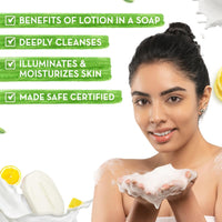 Mamaearth Vitamin C Moisturizing Lotion Soap(Value Pack of 8) - 125 g X 8 Units | Deeply Cleanses | Moisturizing Bathing Bar | Brightens Skin | Nourishes Dry Skin | Non-Drying | 76% TFM Grade 1 Soap