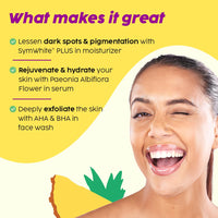 The Plant Fix Plix Pineapple Pigmentation Skincare Kit For Dark Spot Removal | Cleanser, Face Serum and Moisturizer Combo With 2% Alpha Arbutin For Women & Men, Pack of 3