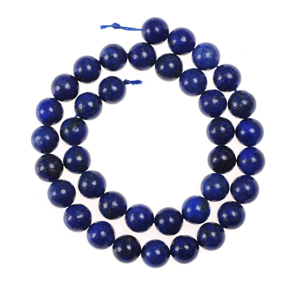 Natural Stone Beads 10mm Lapis Lazuli Gemstone Round Loose Beads Crystal Energy Stone Healing Power for Jewelry Making DIY,1 Strand 15"