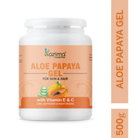 KAZIMA Aloe Papaya Gel with Pure Aloe Vera, Papaya & Vitamin C, E for Face, Skin & Hair - Anti-aging, Moisturizing, Skin Lightening, Acne Scars, Wrinkles, Sunburn & Dark Circles (500 Gram)
