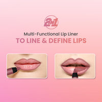 Swiss Beauty 2-In-1 Creamy Matte Lip Liner + Lip Filler | Smudgeproof and waterproof | Shade- Coral Candy, 1.6g