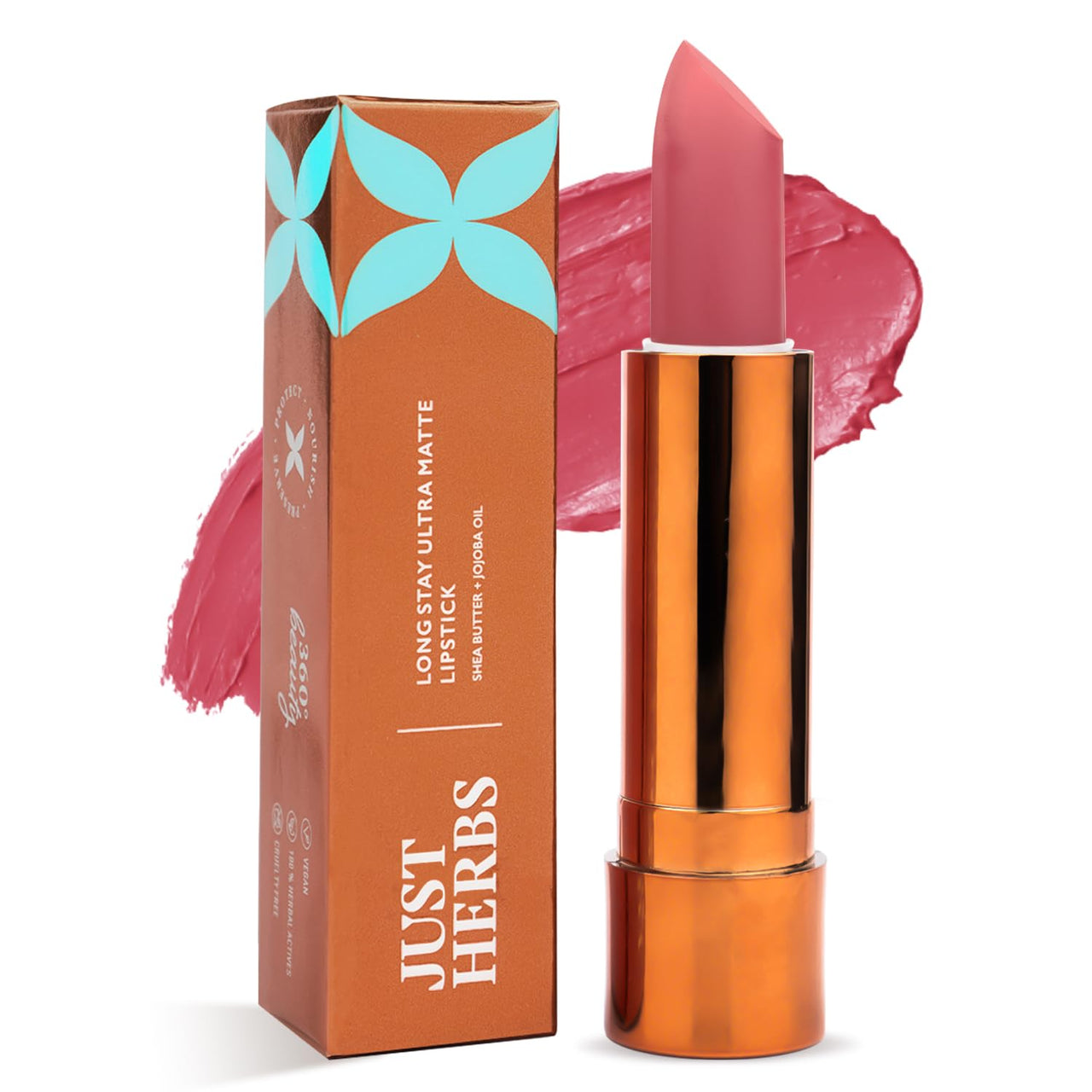 Just Herbs Ultra Matte Bullet Lipstick Nourishing Non Drying and Long Stay Lipsticks for Women 4 g (Spicy Nude)