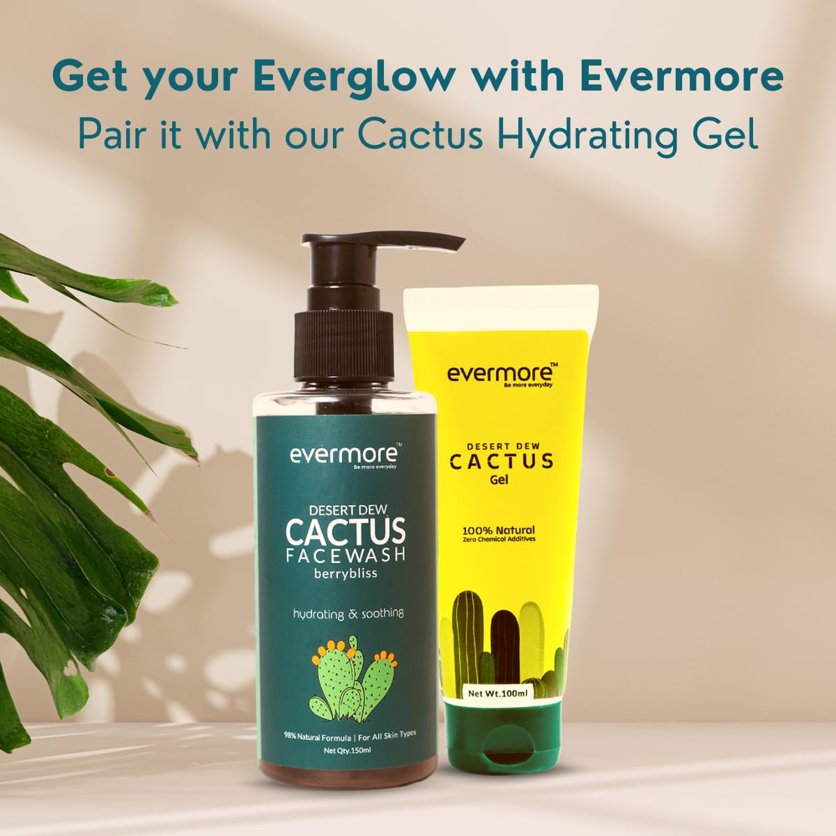 Evermore Mexican Cactus Facewash 150ml | For Summers | Deep Cleansing, Hydrating, Oil Control | Cactus & Mulberry Extracts | For All Skin Types - (Pack of 1)