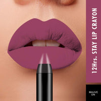 Swiss Beauty 12 Hrs. Stay Matte Lip Crayon, Mauve On, 3g - Long Lasting, Waterproof, Super Stay, Matte Finish Lip Crayon, Long Wear, Crayon Lipstick