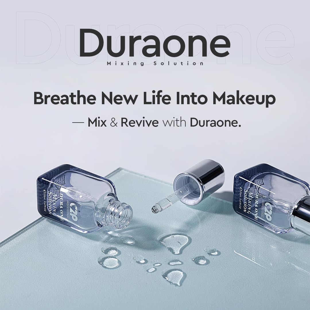 C2P Pro Duraone Makeup Fixer Mixing Liquid Solution 20ml | Fix Broken Makeup & Revive Dried Eyeliner, Mascara, Foundation & Concealer | Restore & Extend Life of Old Makeup Products
