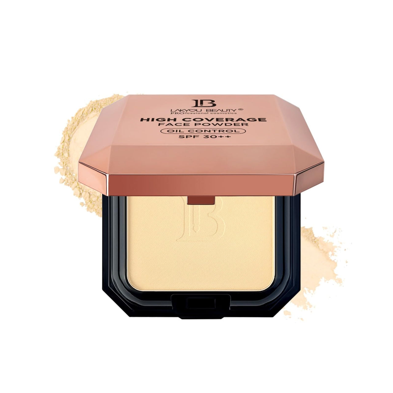 Lakyou Beauty 2in1 High Coverage Compact Powder | Oil Control | SPF-30++ | Waterproof | Matte And Shimmer Shade | Long Lasting | 30g (01(White Ivory))