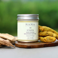 Kama Ayurveda Suvarna Haldi Chandan Brightening Face Pack and Pure Rose Water