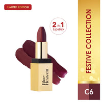 Blue Heaven 2 in 1 Festive Lipstick | Dual Shade | Ultra Lightweight Soft Matte Finish | Long Stay Comfort Wear Lipsticks for Women |C6| 4gm