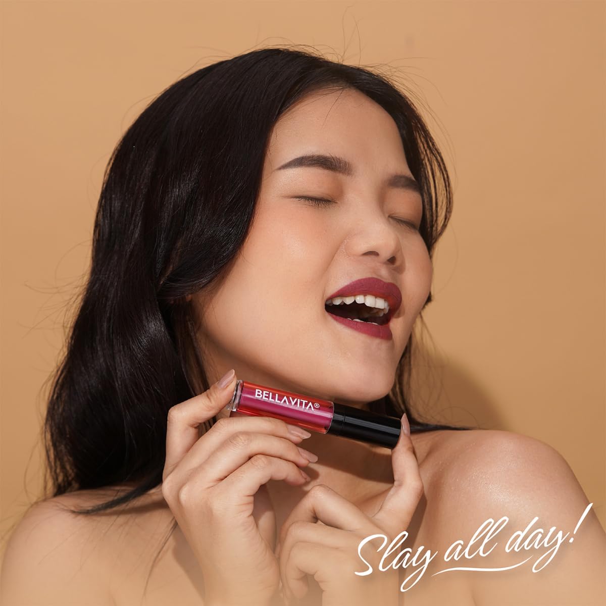 BELLAVITA Kiss-Proof Liquid Lipstick | 3.8 ml | 18-hr Stay | Transferproof Lipstick | Long Lasting | Ultra Matte Finish | Intense Moisturisation | Waterproof Liquid Lipsticks for Women | Naughty Nude