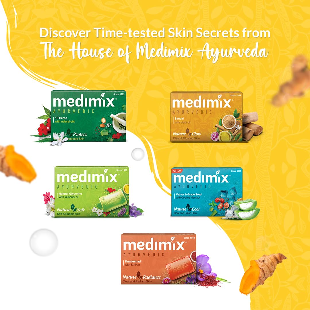 Medimix Ayurvedic Turmeric & Argan Oil Bathing Bar, 125 g (4 + 1 Offer Pack)