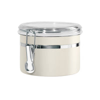 Oggi Stainless Steel Kitchen Canister 26 fl oz, Gray - Airtight Clamp Lid, Clear See-Thru Top - Ideal for Kitchen Storage, Food Storage, Pantry Storage. Size 5