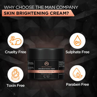The Man Company Skin Brightening Cream - 50gm for Glowing Radiant Skin | Enriched with Multani Mitti, Coco Butter, Hyaluronic Acid | Reduces Acne & Dark Spots Naturally
