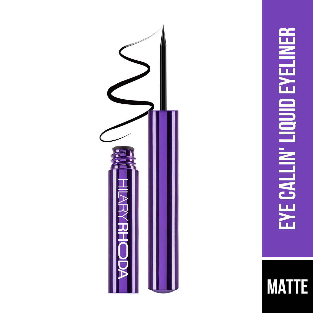 Hilary Rhoda Eye Callin' Liquid Eyeliner | Long Lasting Liquid Eyeliner | Matte & Glossy Finish | Waterproof Formula | 12-Hour Stay | Glides on Flawlessly | 3ml (Matte | Shade 01)