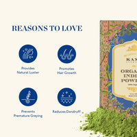 Kama Ayurveda Organic Henna Powder & Organic Indigo Powder, 100g each (Pack of 2)
