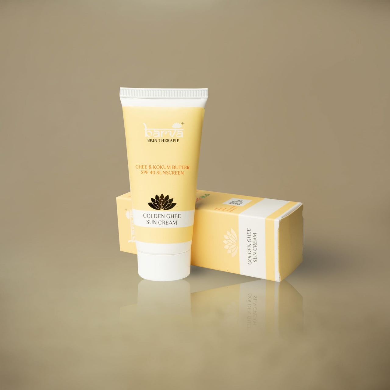 Barva Golden Ghee Sun Cream | SPF 40 Sunscreen Enriched with Ghee, Kokum Butter, Aloe Vera. 50ml, All