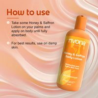 Rivona Naturals Honey & Saffron body Lotion | Enriched with 2% Kojic + Honey & Saffron | Skin Brightening, Moisturizing |100% Vegan|Men & Women |All Skin types|250 ml each - Pack of 2