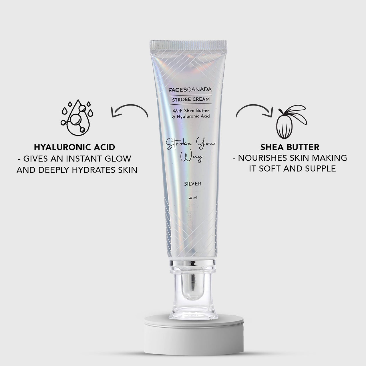 FACESCANADA 2-Step Glow Getter Makeup Kit - Rose Gold Strobe Cream (30Ml) & Peaches N Cream Tinted Moisturizer - Light (35G) | Pack Of 2