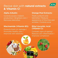 Joy Vitamin C Gel | Glow Reviving & Skin Brightening Gel | With Orange Peel extract, Alpha-arbutin, Anti Tan, Sun Protection, Skin Moisturizer for Face & Body, No Parabens | For All Skin Types 300 ml