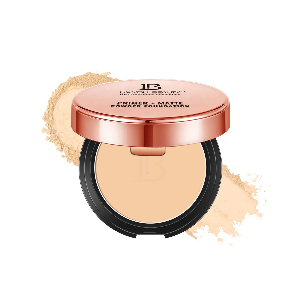 Lakyou Beauty 2in1 Primer + Matte Powder | Same Shade With Matte And Shimmery Effect | Long Lasting And Waterproof Formula | shade-03(Natural Beige) | 30g