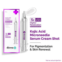 The Derma Co. 20000 PPM Kojic Acid Microneedle Face Serum Shot for Pigmentation Correction & Skin Renewal | 5x Higher Penetration | Enhances Collagen Production | Alpha Arbutin | For Dark Spots Reduction -10g