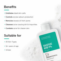 DERMATOUCH Salicylic Acid 2% Face Wash | For Acne & Oil Control | Suitable to All Skin Types | For both Men & Women | 100ML(Pack of 3)