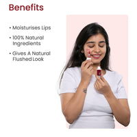 Earth Rhythm Lip, Cheek And Eye Shadow Tint- Cherry, With Goodness Of Pomegranate And Grape Seed Extract, Nourishes And Hydrates Dry Chapped Lips, Blush For Women, 100% Natural 5 Ml
