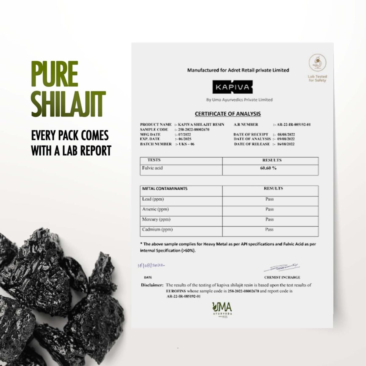 Kapiva Original Himalayan Shilajit/Shilajeet Resin 40g |Super Saver Pack| 250mg/Serving | For Energy, Endurance & Vitality | 160 Servings | 100% Ayurvedic