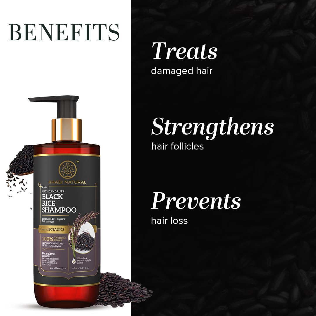 KHADI NATURAL PB BLACK RICE CLEANSER/SHAMPOO SULPHATE PARABEN FREE-310 ml