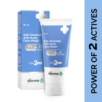 The Derma Co Sali-Cinamide Anti-Acne Face Wash | With 2% Salicylic Acid & 2% Niacinamide I Treats Active Acne & Fades Acne Marks I For Oily & Combination Skin I Power of 2 Actives | For Men & Women | 80 ml