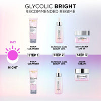 L'OREAL PARIS Brightening Serum, 1% Glycolic Acid, 2% Niacinamide Serum, Visibly Minimizes Spots, Reveals Even Skin Tone, Glycolic Bright Skin, 15ml (Pack of 2)