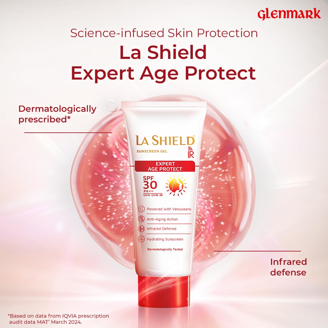 La Shield IR SPF 30 PA +++ Mineral Sunscreen Gel | UVA & UVB + Infrared Protection | Oil free | Lightweight | No white cast | Broad spectrum | Dermatologist Prescribed | For All Skin types | 60g
